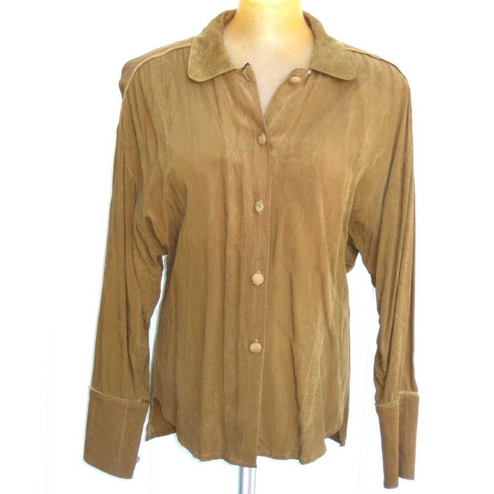 Marcello Soltan vintage olive blouse